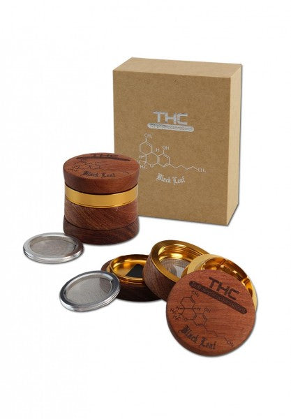Black Leaf Alu-/ Holzgrinder 4-tlg. viele Designs - Ø 60mm - dein-Onlineheadshop.de