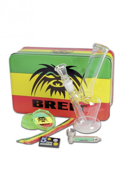 "Breit" Mini Glasbong Set ink. Grinder & Purpfeife - dein-Onlineheadshop.de