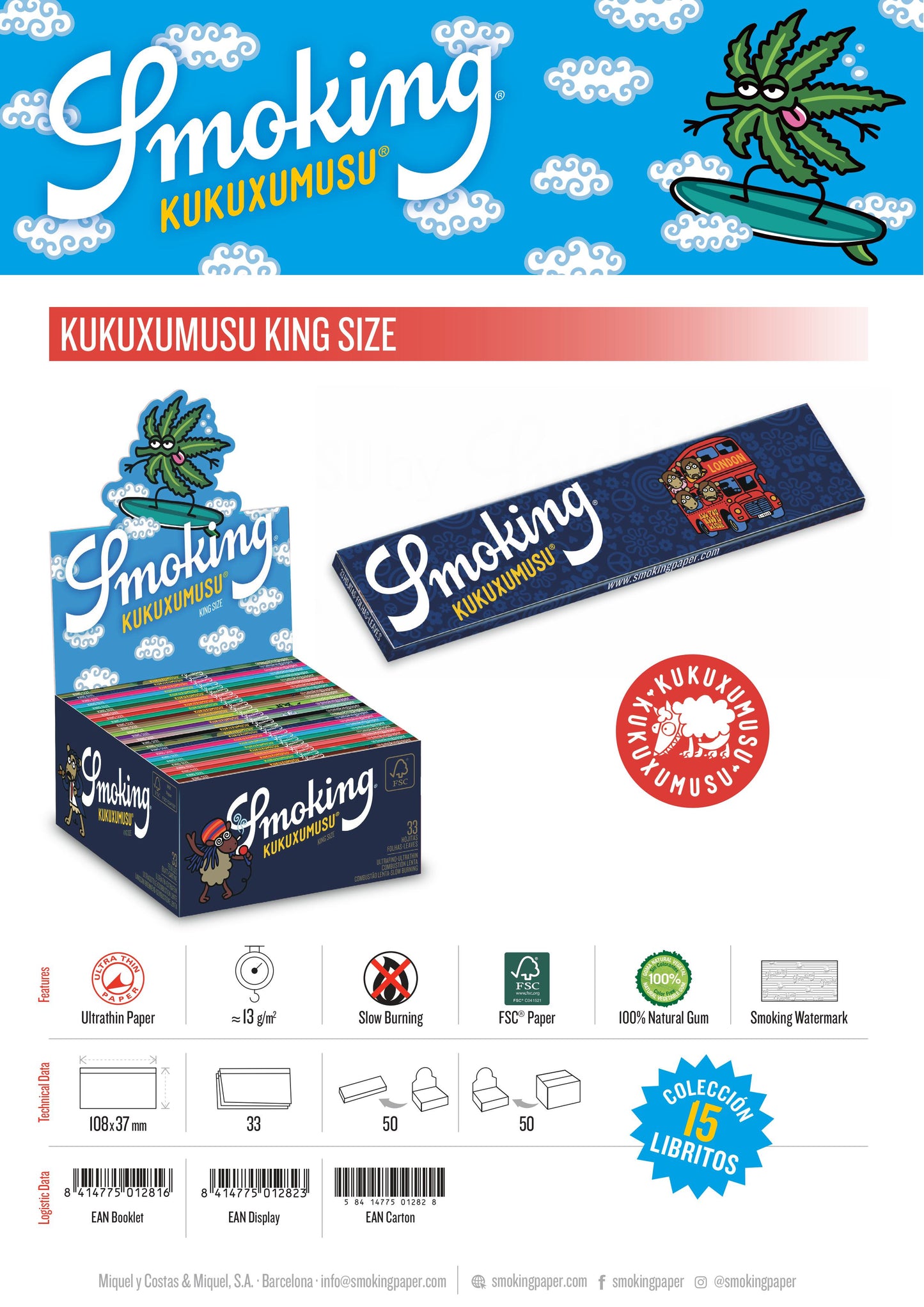 Smoking Paper "KUKUXUMUSU" - KingSize  - Longpapers