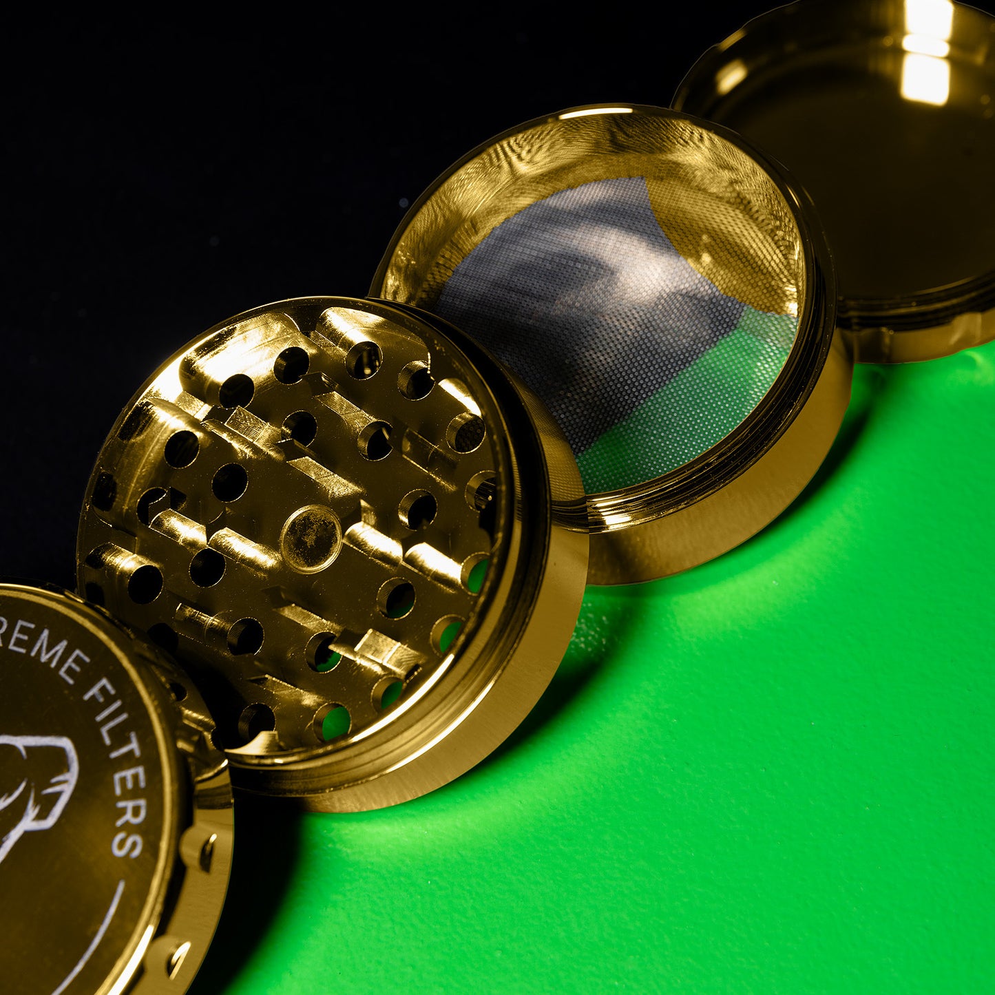Hybrid - Premium Edelstahl-Grinder 4-tlg. - Gold - Ø 63mm
