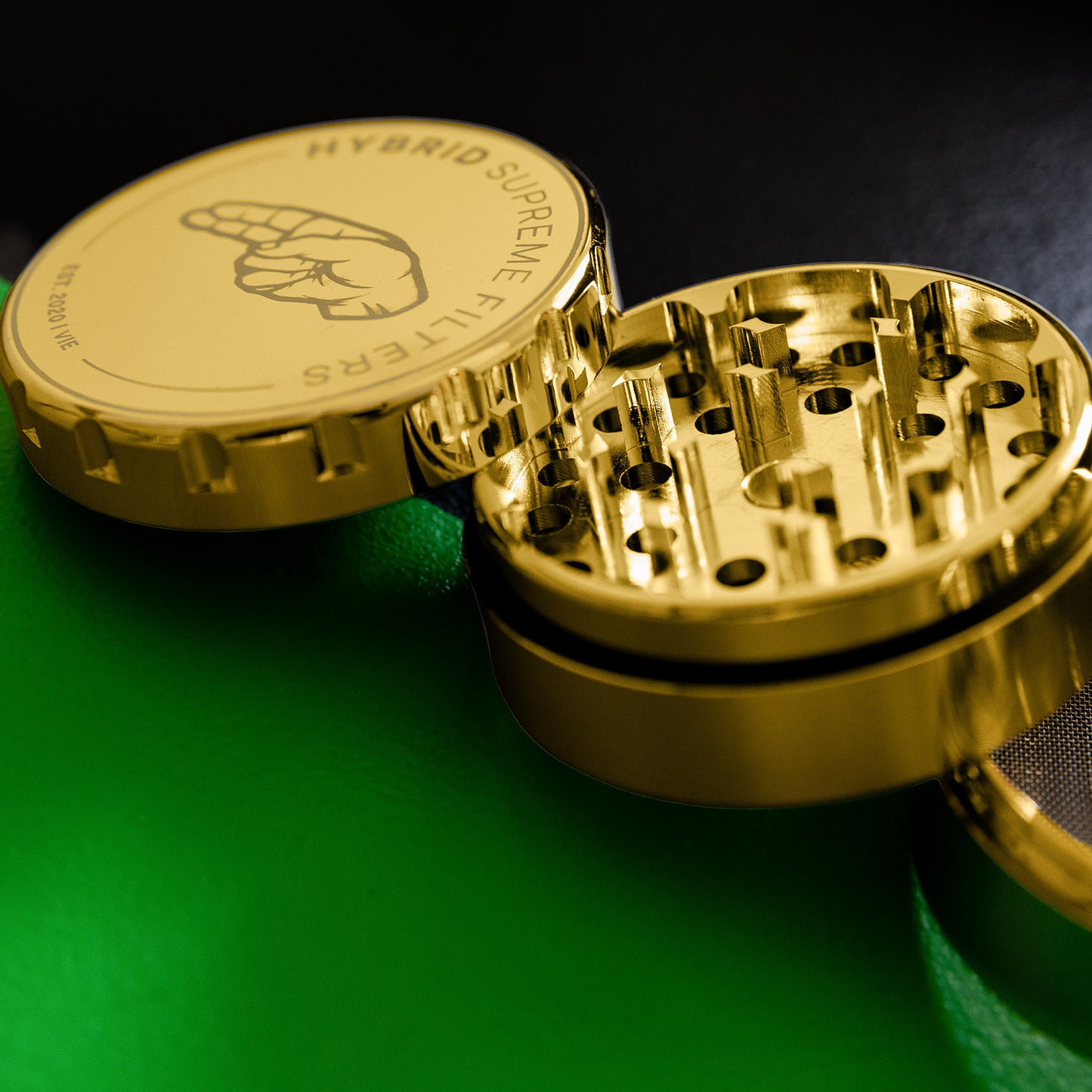 Hybrid - Premium Edelstahl-Grinder 4-tlg. - Gold - Ø 63mm
