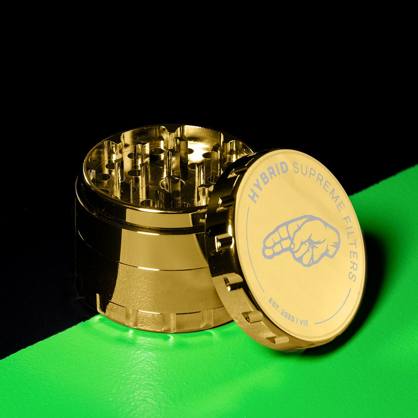 Hybrid - Premium Edelstahl-Grinder 4-tlg. - Gold - Ø 63mm