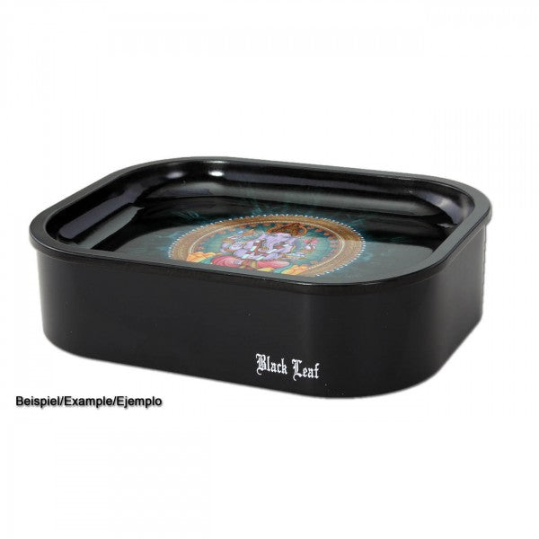 Black Leaf - Rolling Tray - 180x140x16mm - viele Designs - inklusive Unterteil
