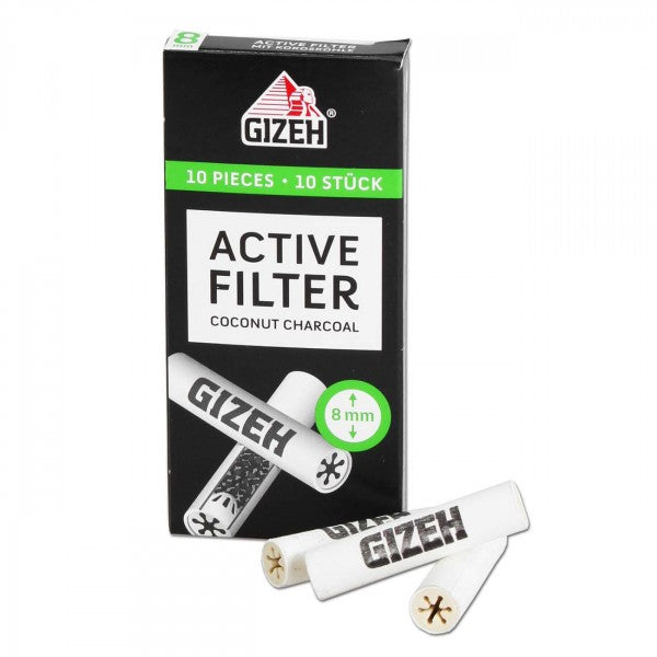 GIZEH Active Filter Aktivkohlefilter 10er Box - Ø 8mm - dein-Onlineheadshop.de