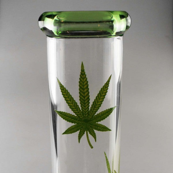 Glasbong | Eisbong "Hanfblätter" - Höhe 410mm