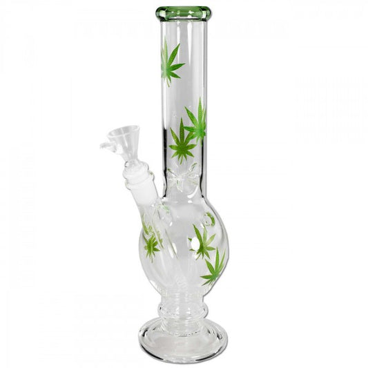 Glasbong | Eisbong "Hanfblätter" - Höhe 410mm
