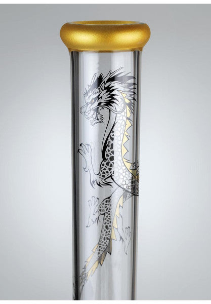 Black Leaf "Golden Dragon" Glasbong mit Vorkühler - Höhe 450mm