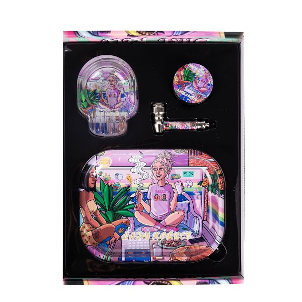 Heisenberg Raucherset - Grinder Tray Pfeife Aschenbecher - Geschenkset