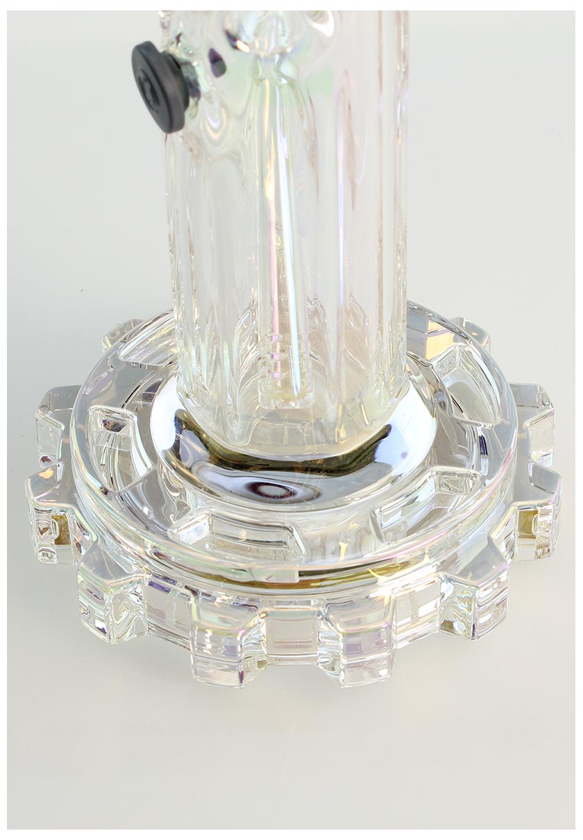 Blaze Glass "Gear" Eisbong - Regenbogen / Metalliceffekt - Höhe 455mm - dein-Onlineheadshop.de