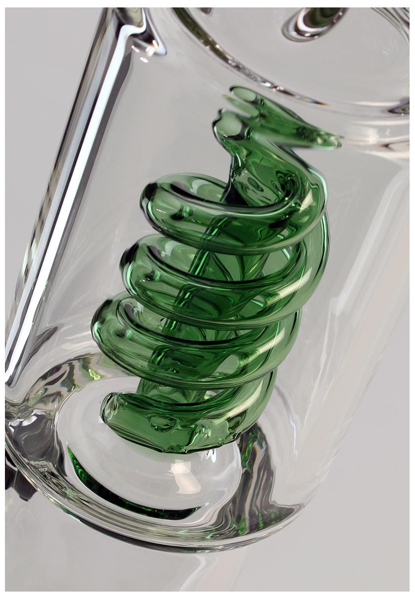 Black Leaf BL "Leaves" Eisbong mit Spirale - Höhe 445mm - klar/grün - dein-Onlineheadshop.de