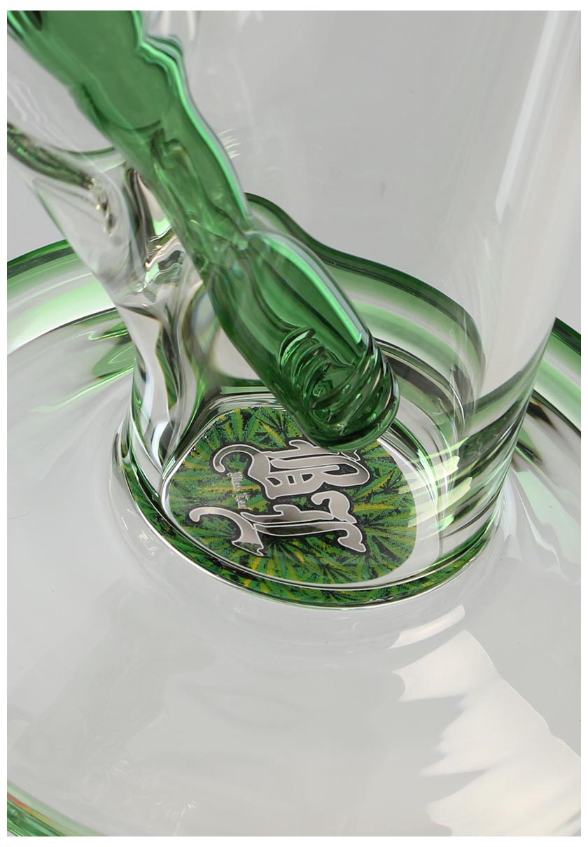Black Leaf BL "Leaves" Eisbong mit Spirale - Höhe 445mm - klar/grün - dein-Onlineheadshop.de