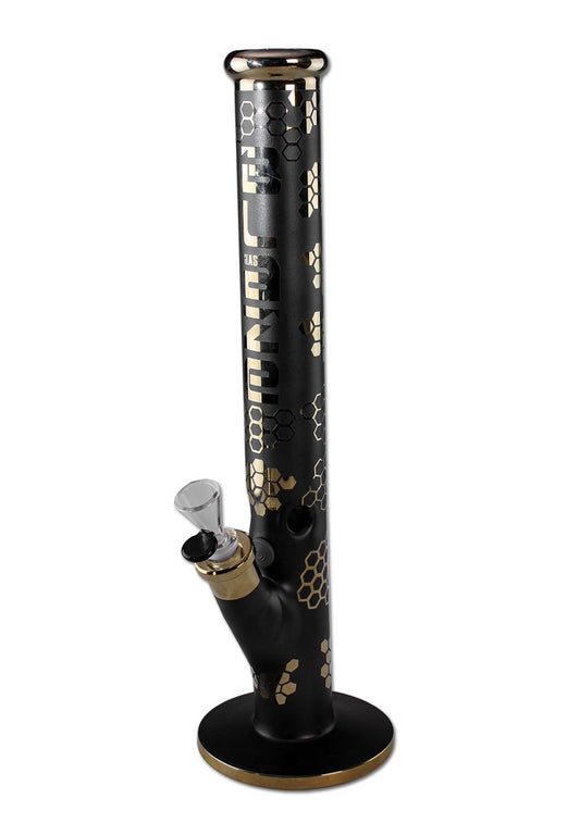 Blaze Zylinder- /  Eisbong schwarz-gold metallic matt - Höhe 450mm - dein-Onlineheadshop.de