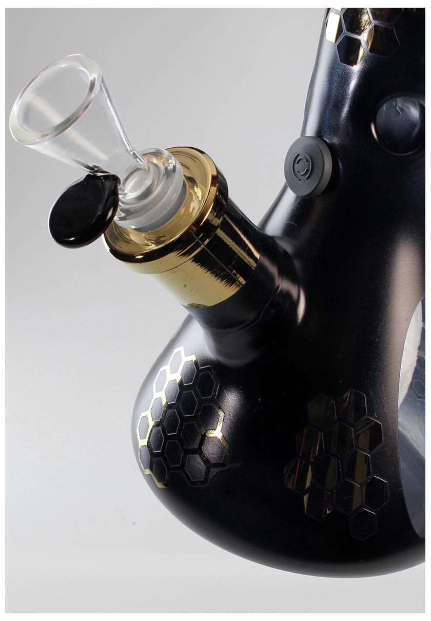 Blaze Kolben- /  Eisbong schwarz-gold metallic matt - Höhe 450mm - dein-Onlineheadshop.de