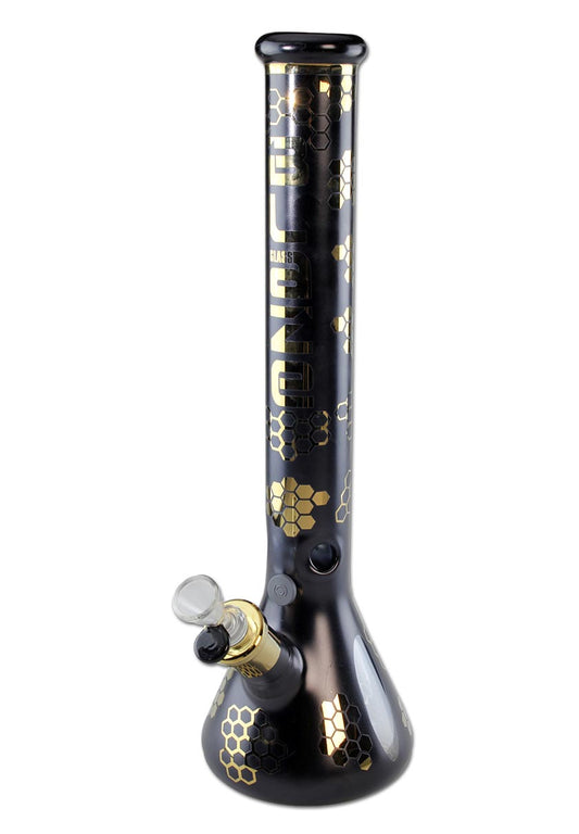 Blaze Kolben- /  Eisbong schwarz-gold metallic matt - Höhe 450mm - dein-Onlineheadshop.de
