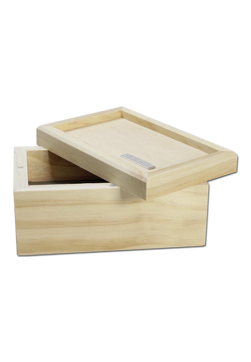 "Black Leaf" Aufbewahrungsbox aus Holz mit Pollensieb - 60 Mikron - dein-Onlineheadshop.de
