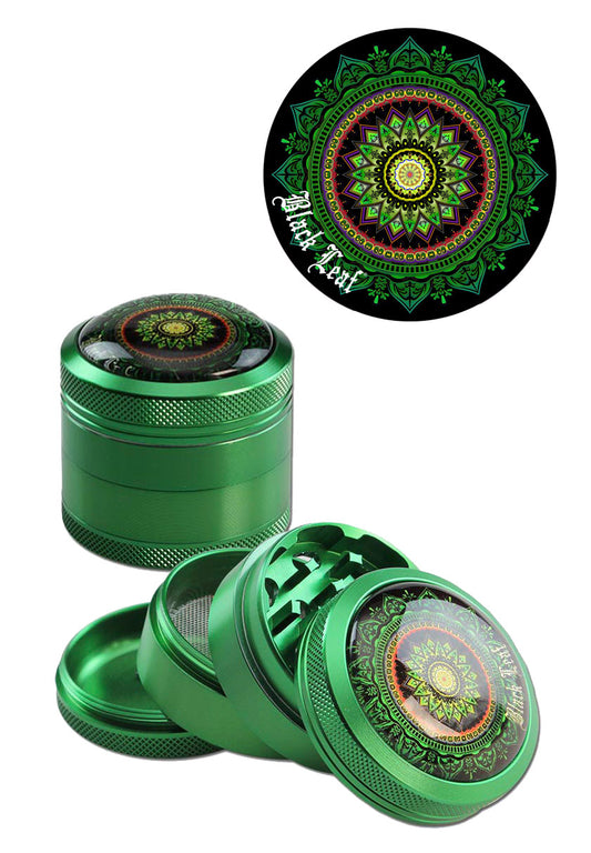 Black Leaf, Mandala Aluminium-Grinder 50mm Durchmesser viele Designs