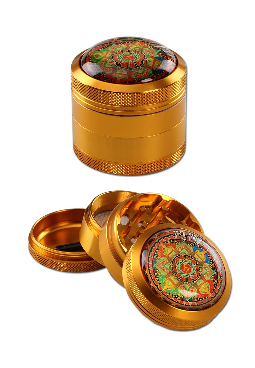 Black Leaf 'Mandala' Alu-Grinder 4-tlg. viele Farben - Ø 50mm - dein-Onlineheadshop.de