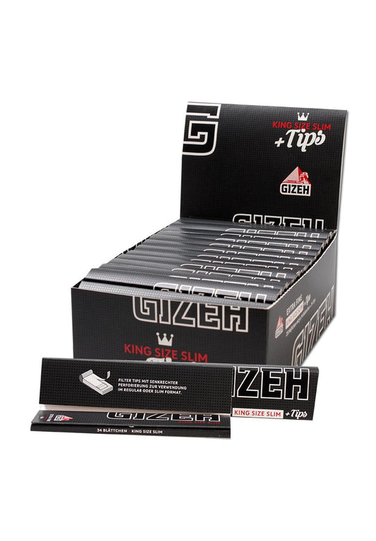 GIZEH Black King Size Slim + Tips & Longpapers - dein-Onlineheadshop.de