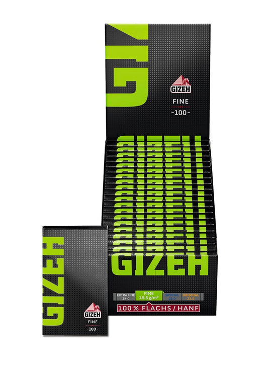 GIZEH Grün Fine - Zigarettendrehpapier - Packung mit Magnet
