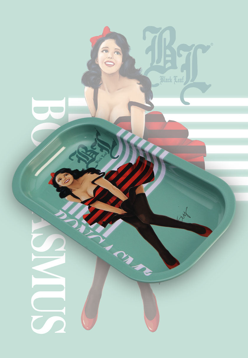 Black Leaf Rolling Tray 206x105x18mm Metall - viele Designs - dein-Onlineheadshop.de