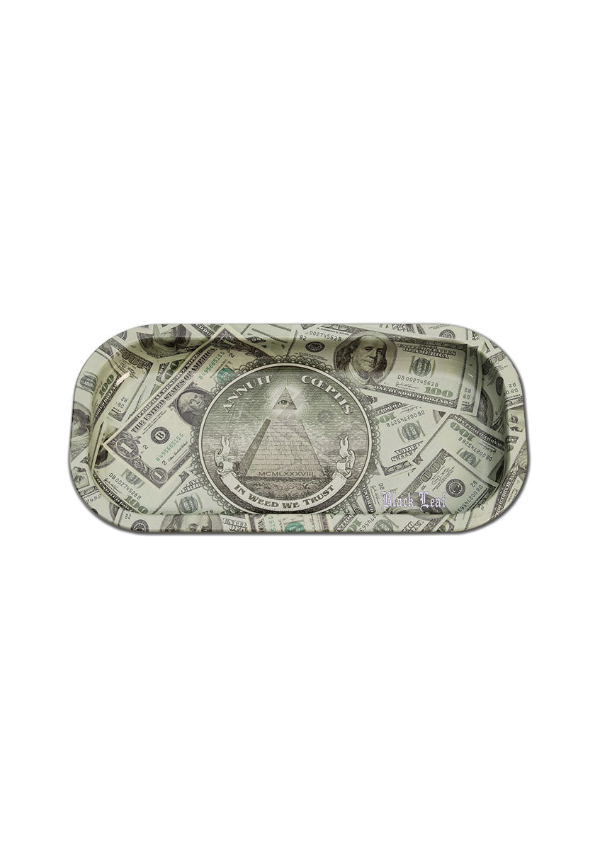 Black Leaf Rolling Tray 206x105x18mm Metall - viele Designs - dein-Onlineheadshop.de