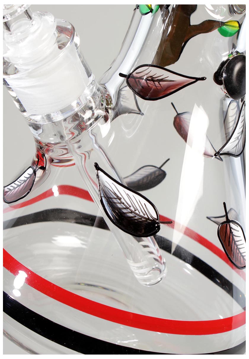 Black Leaf - handbemalte Kolbenbong - Eisbong - Höhe 320mm - viele Designs - dein-Onlineheadshop.de