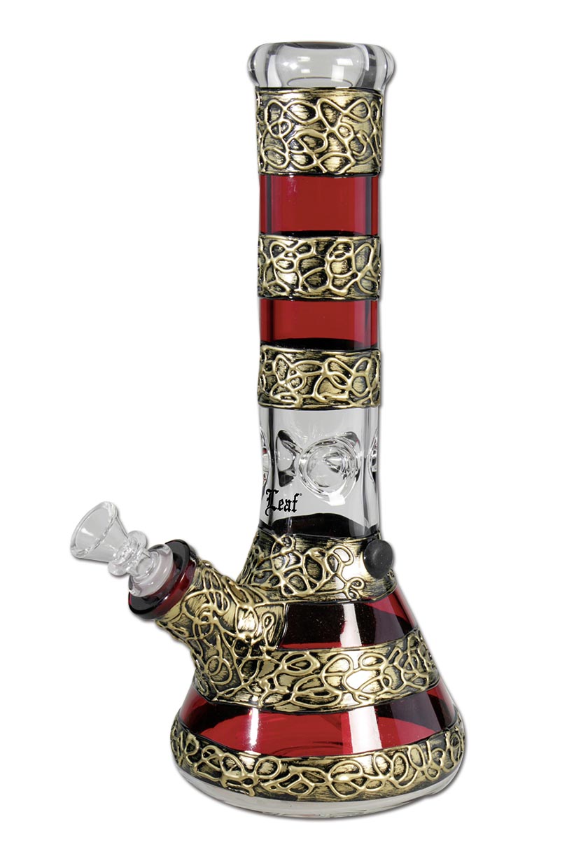 Black Leaf - handbemalte Kolbenbong - Eisbong - Höhe 320mm - viele Designs - dein-Onlineheadshop.de