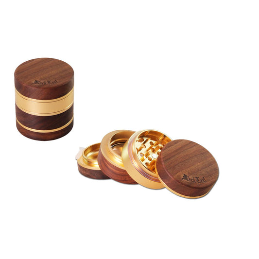 Black Leaf Alu-/ Nussholz Grinder 4-tlg. viele Designs - Ø 62mm - dein-Onlineheadshop.de