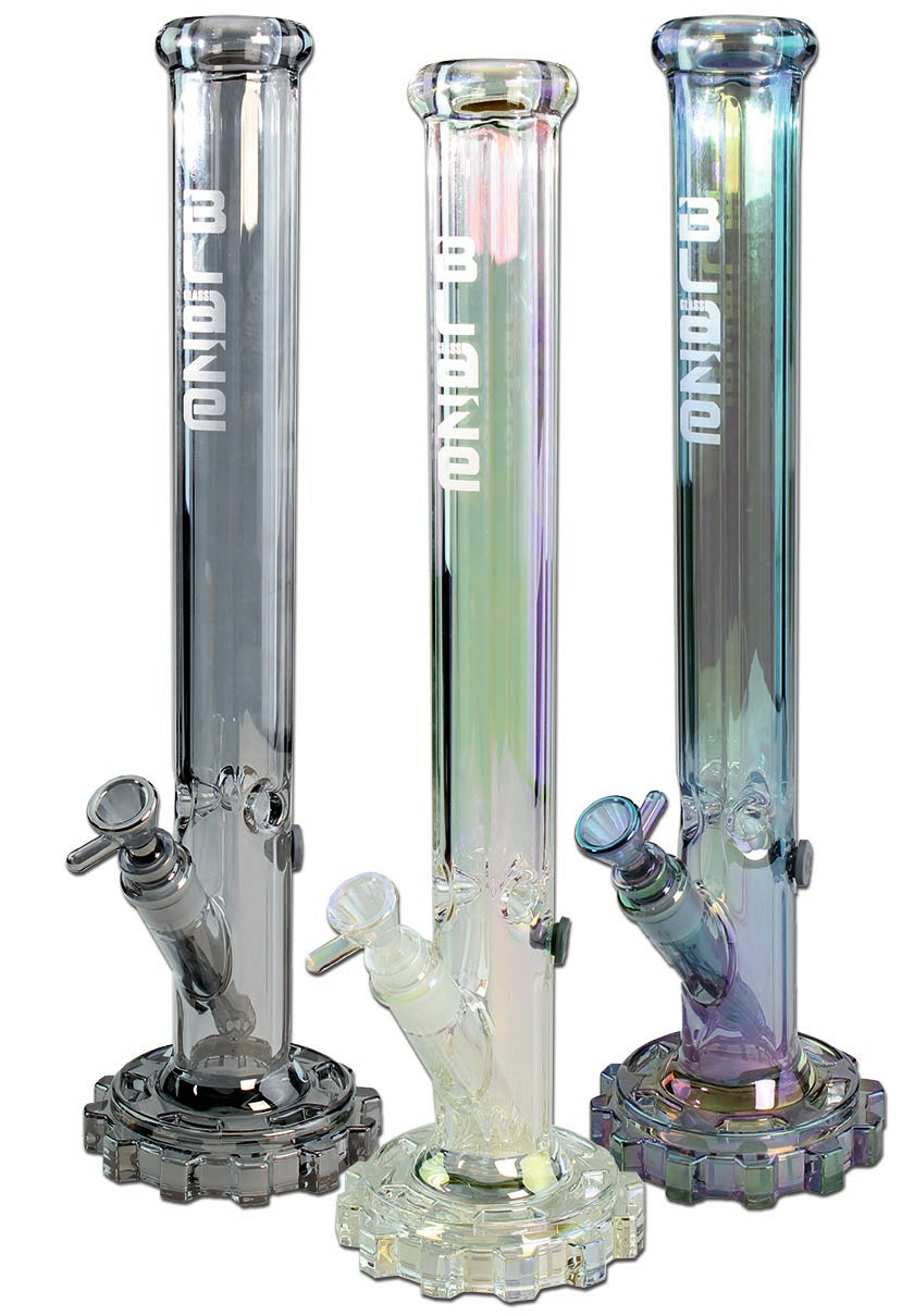 Blaze Glass "Gear" Eisbong - Regenbogen / Metalliceffekt - Höhe 455mm - dein-Onlineheadshop.de
