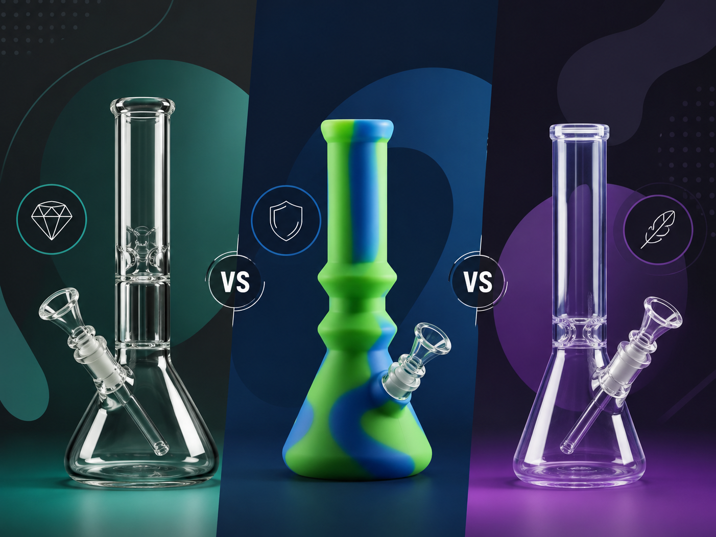 Glas vs. Silikon vs. Acryl-Bongs – Vor- und Nachteile der Materialien