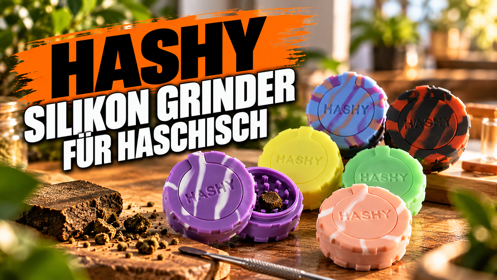 HASHY Silikon Grinder für Haschisch mit integrierter Aufbewahrung