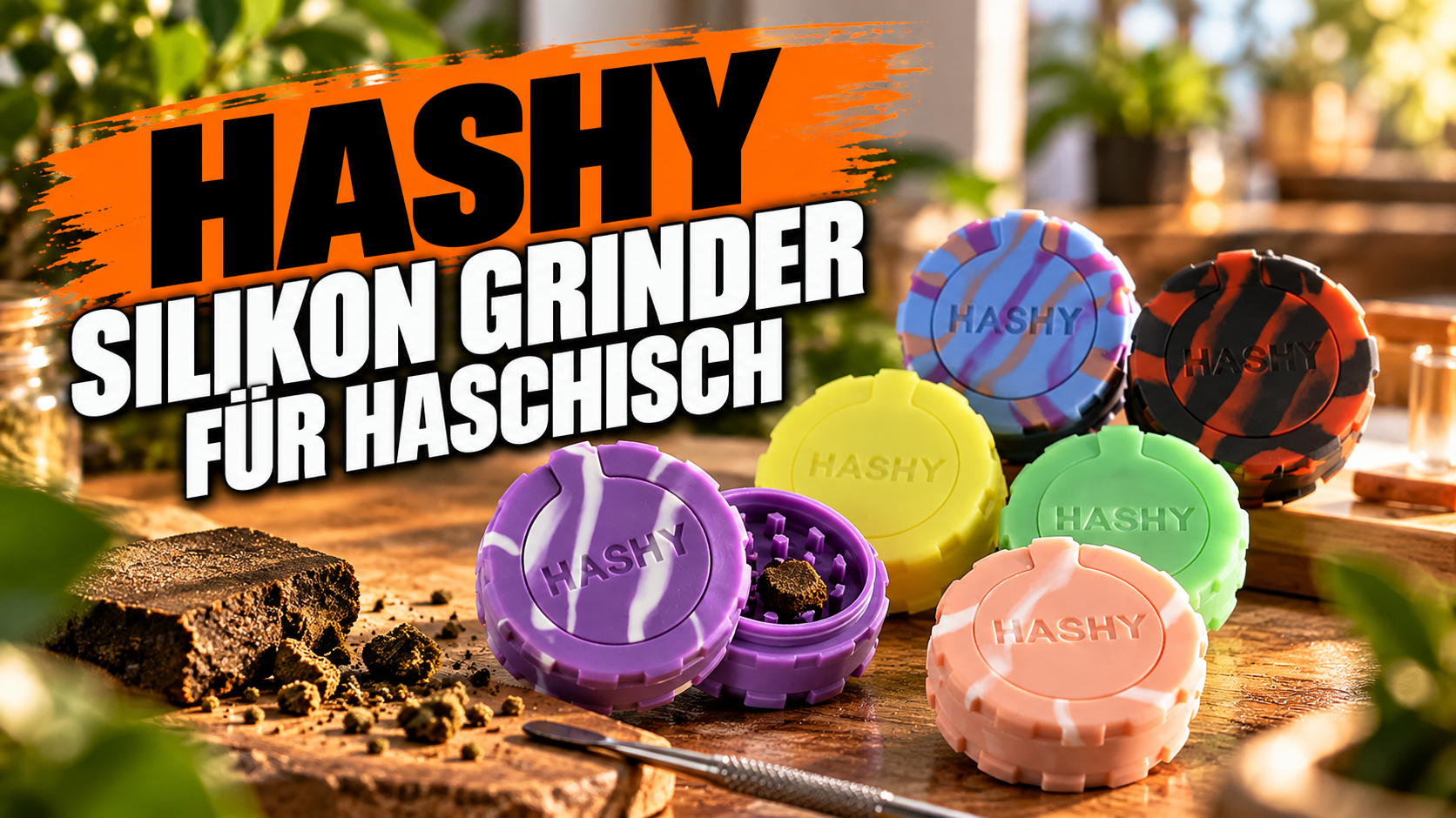 HASHY Silikon Grinder für Haschisch mit integrierter Aufbewahrung