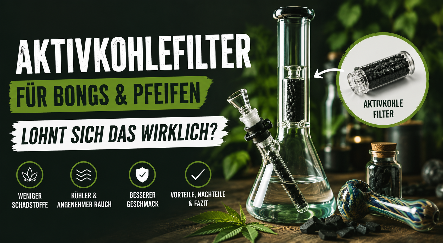 Aktivkohlefilter und Pfeifen