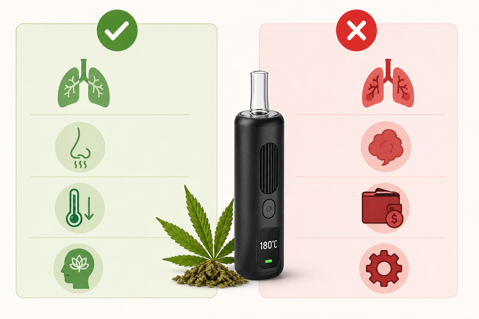 Vorteile & Nachteile des Vaporisierens von Cannabis
