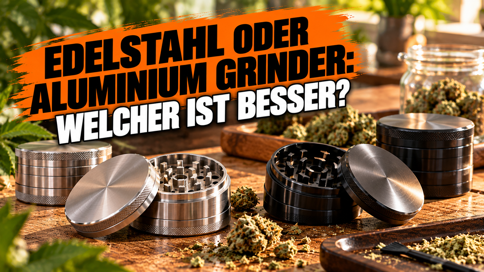 Edelstahl Grinder und Aluminium Grinder im direkten Vergleich