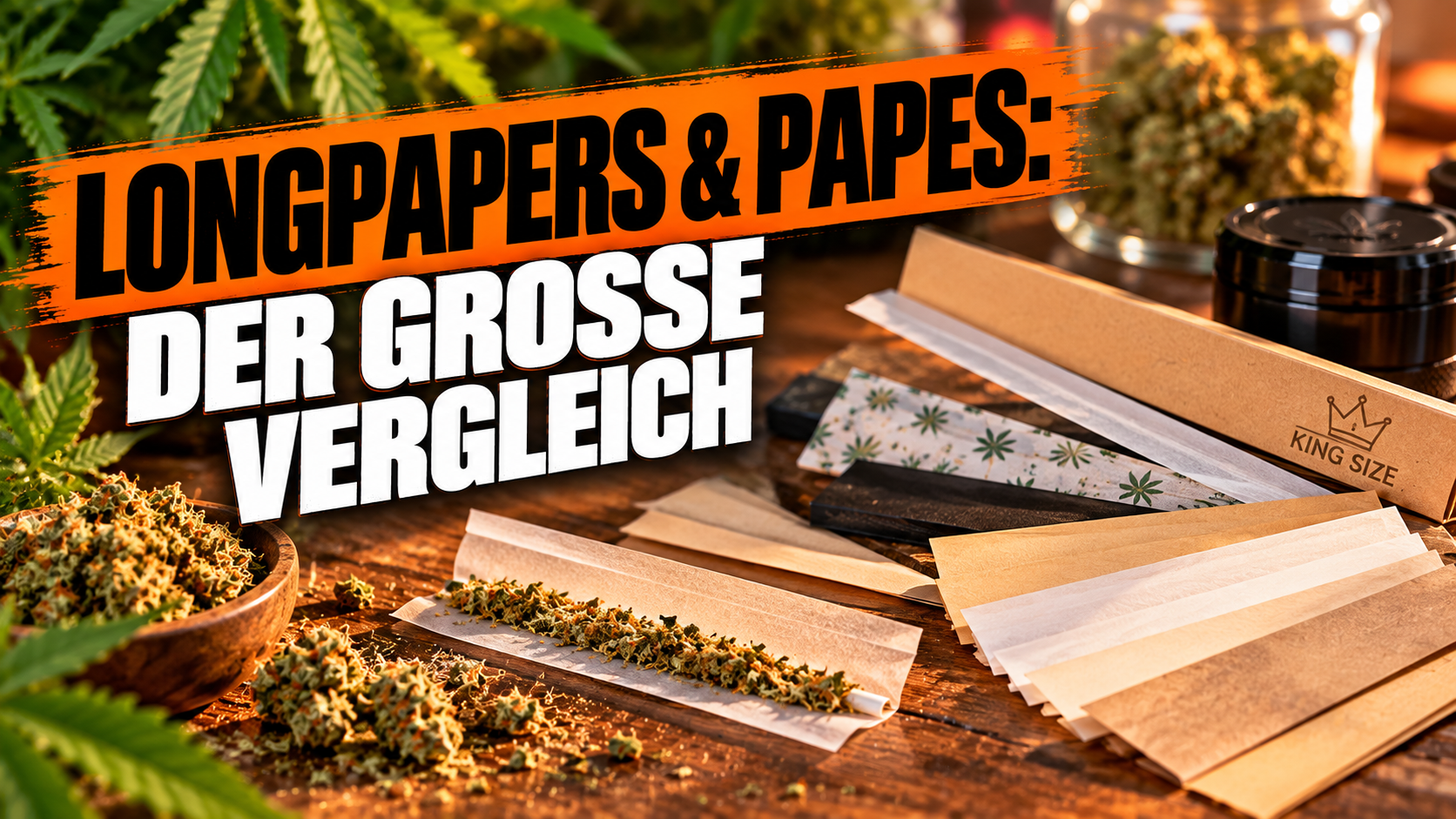 Longpapers King Size Slim neben Regular Papers im Größenvergleich