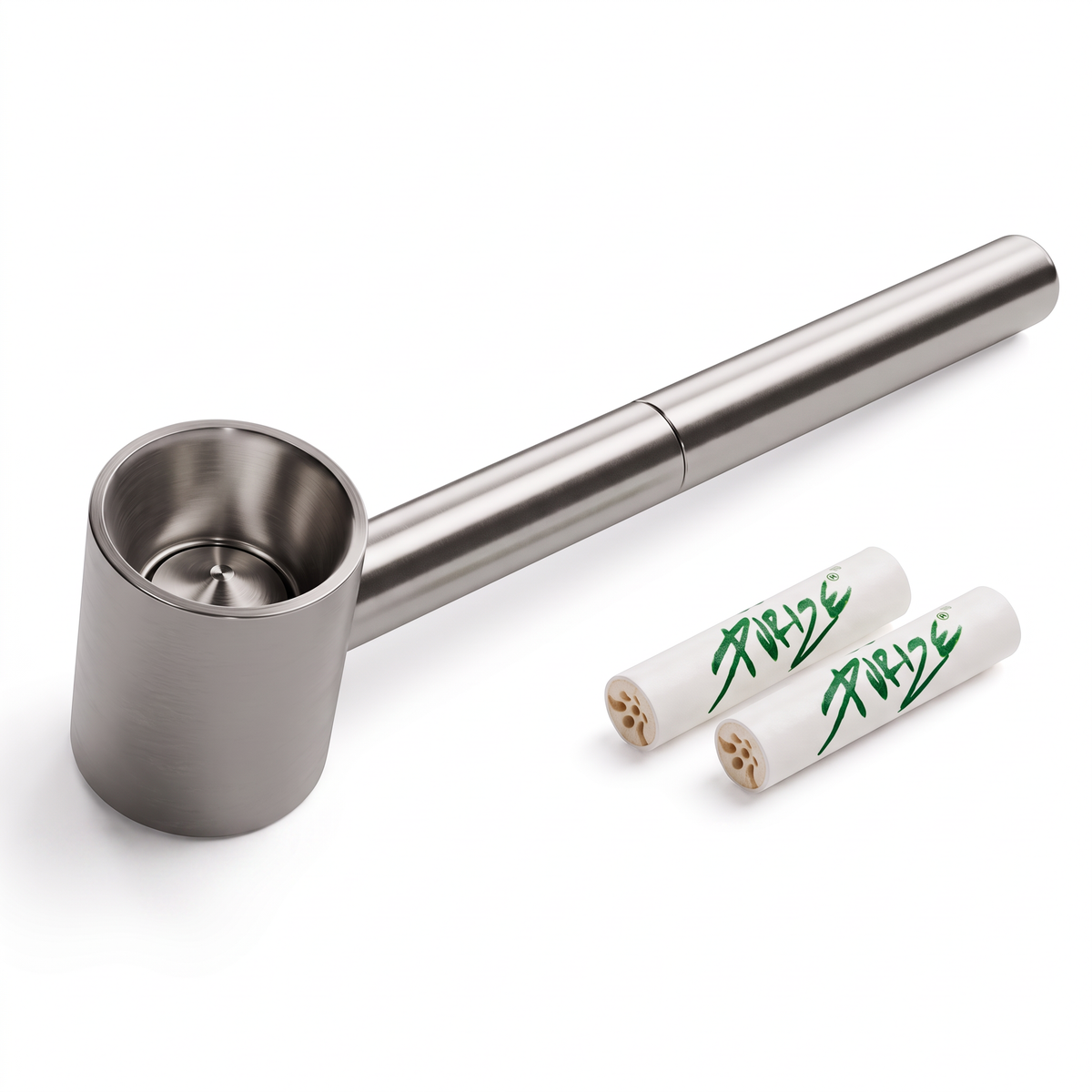 Pur22 - hochwertige Titanpfeife aus 3 teilen | Purpfeife - L 90mm - dein-Onlineheadshop.de