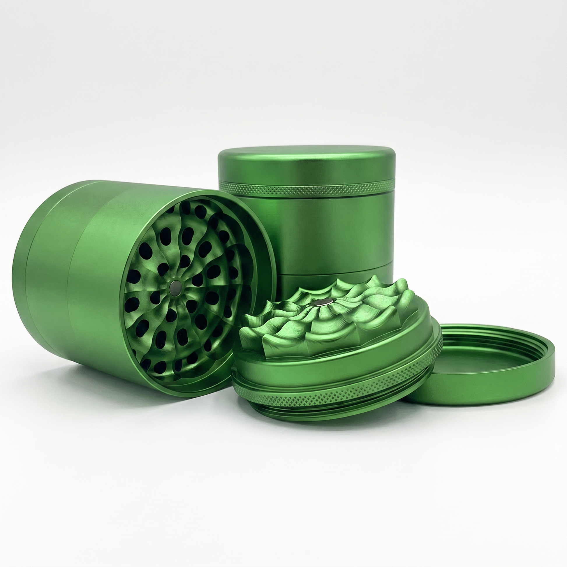 TRIVANA ONE 5 tlg. Aluminium  Grinder 63mm mit Storage Deckel + Sieb