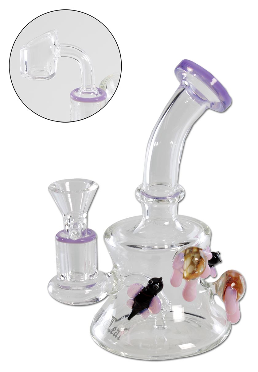 Black Leaf "Bees" - Glasbubbler für Kräuter & Öle - Höhe 160mm