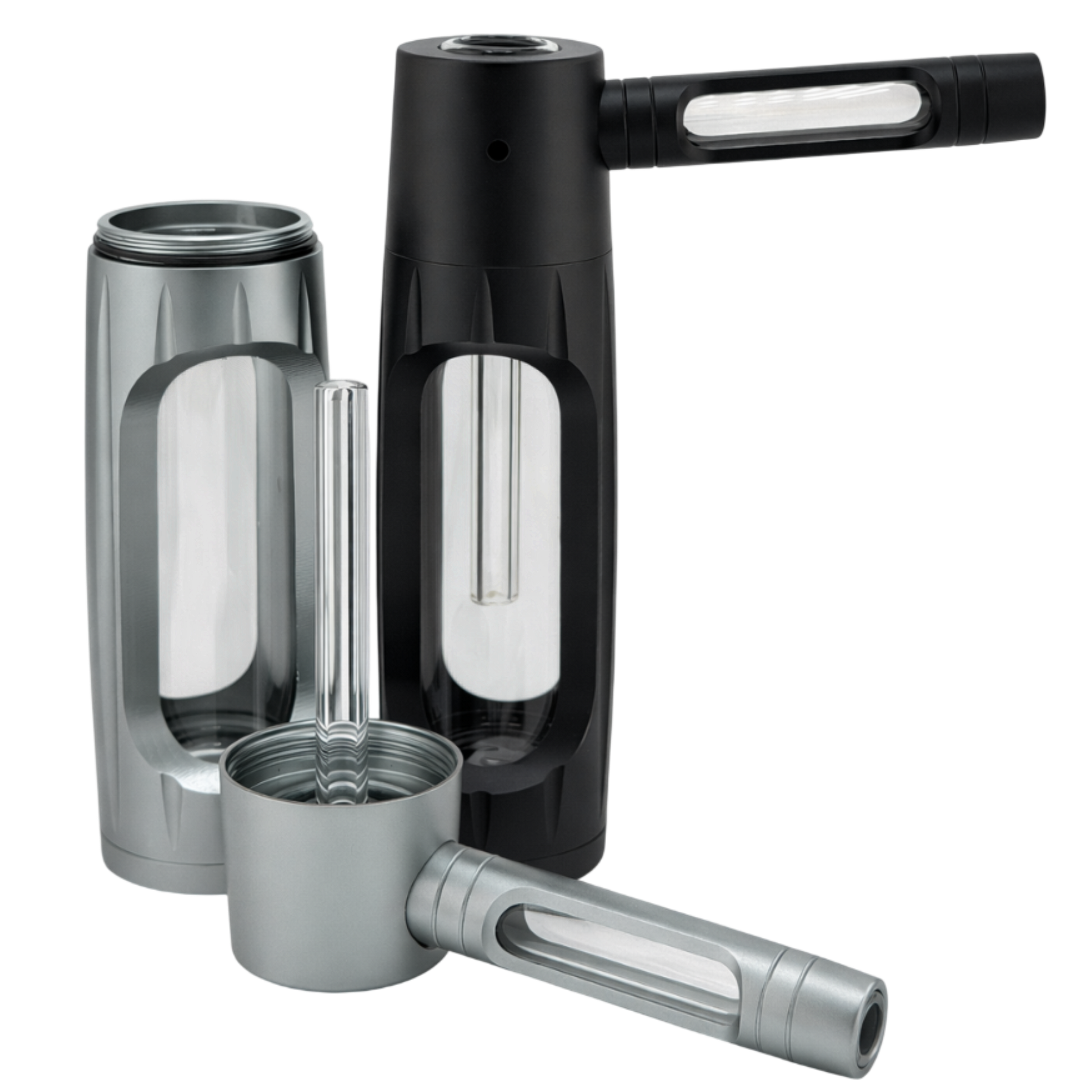 PuffX VapoBong tragbare Bong Aluminium & Glas – Kompakte Wasserpfeife