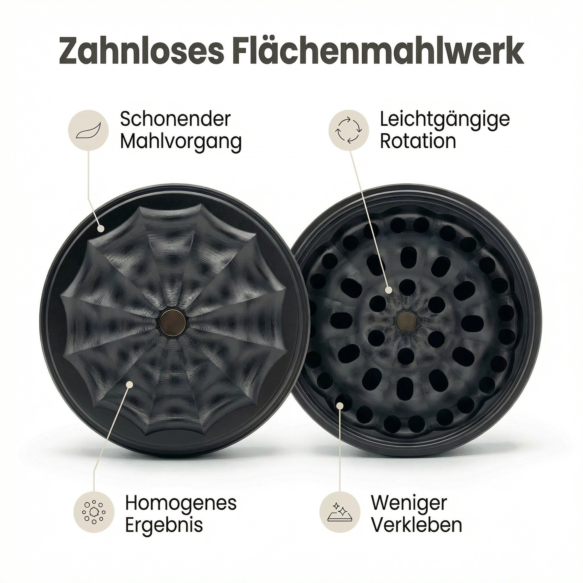 TRIVANA ONE 5 tlg. Aluminium  Grinder 63mm mit Storage Deckel + Sieb