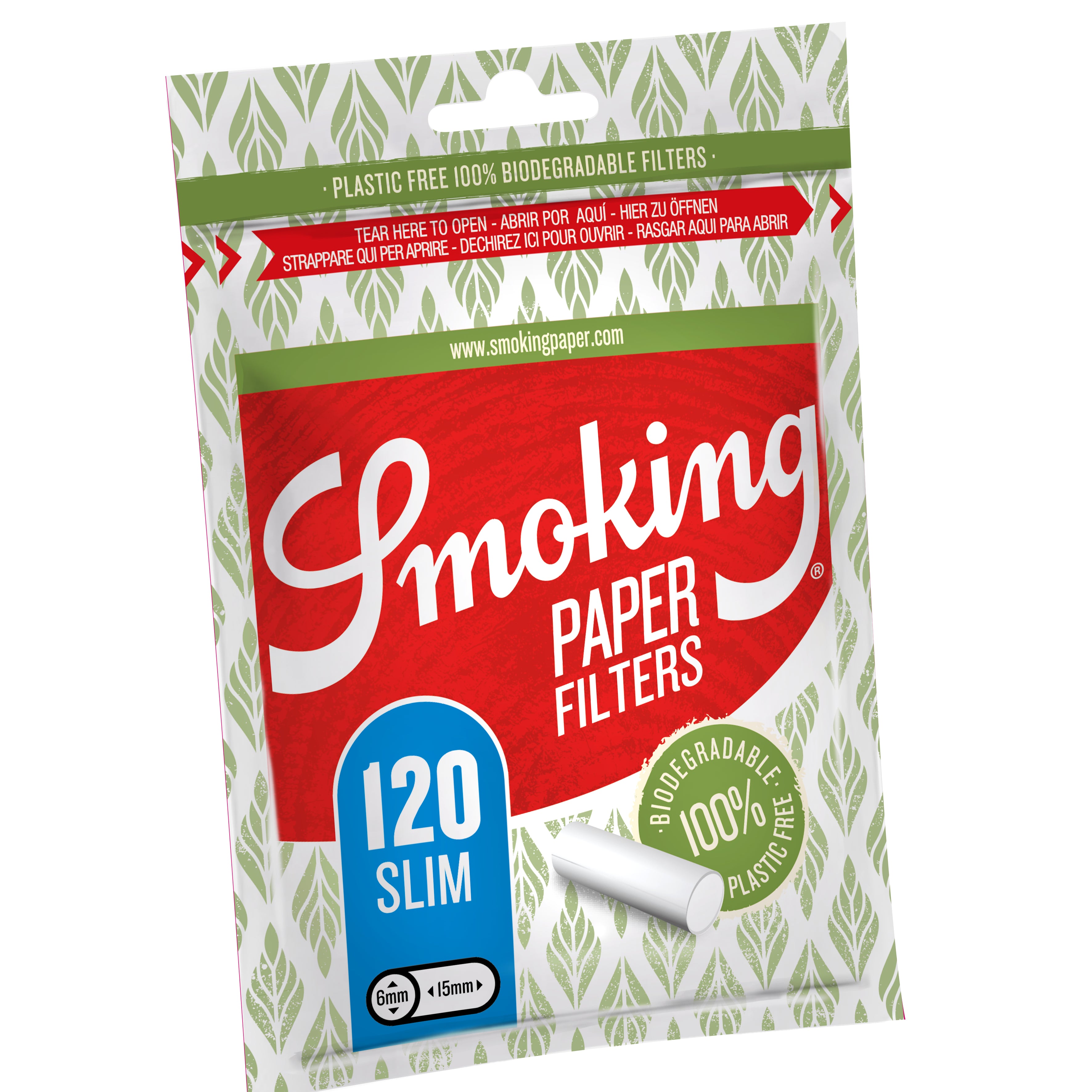 Smoking Slim Papier Filter - Zigarettendrehfilter 120er Beutel - Ø 6mm