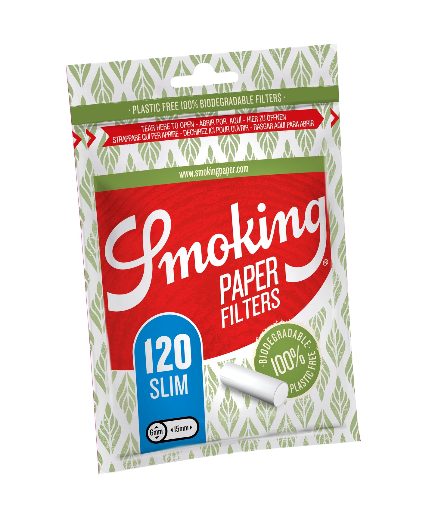 Smoking Slim Papier Filter - Zigarettendrehfilter 120er Beutel - Ø 6mm