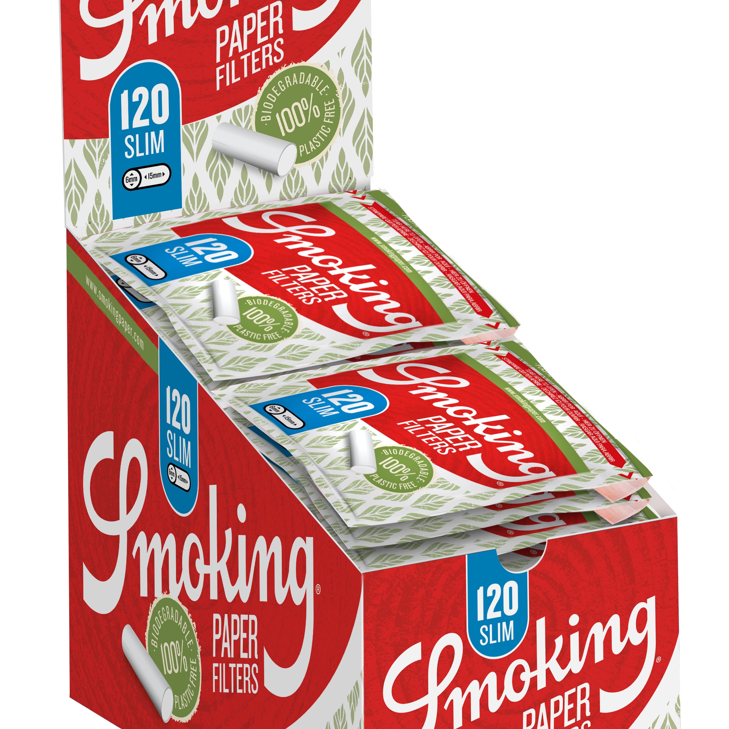 Smoking Slim Papier Filter - Zigarettendrehfilter 120er Beutel - Ø 6mm