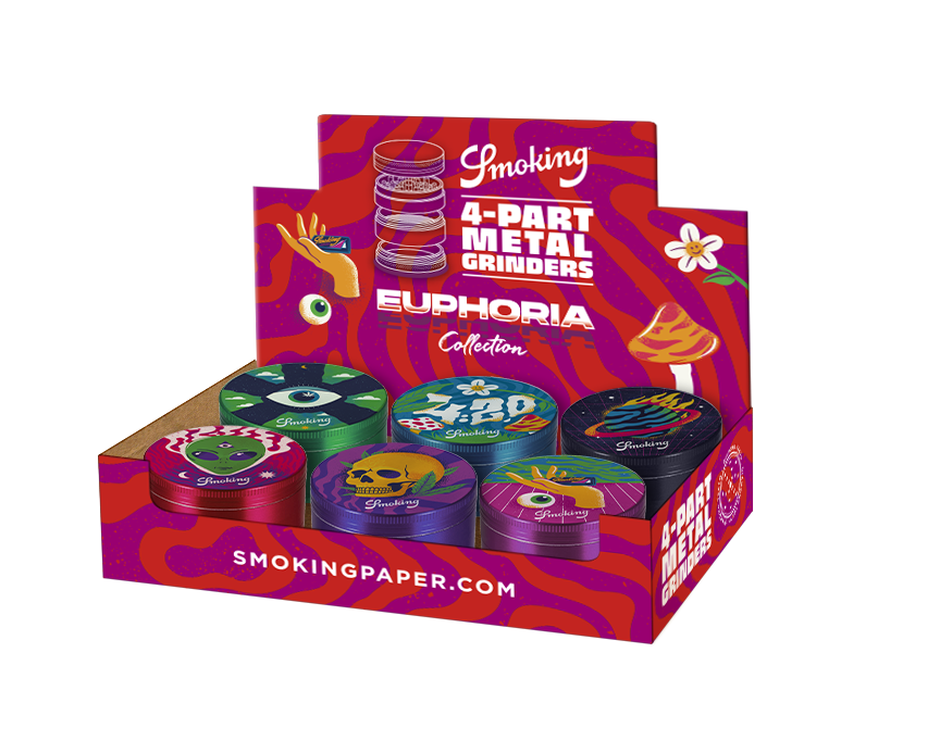 Smoking "Euphoria" Alu-Grinder 4-tlg. viele Designs - Ø 50mm