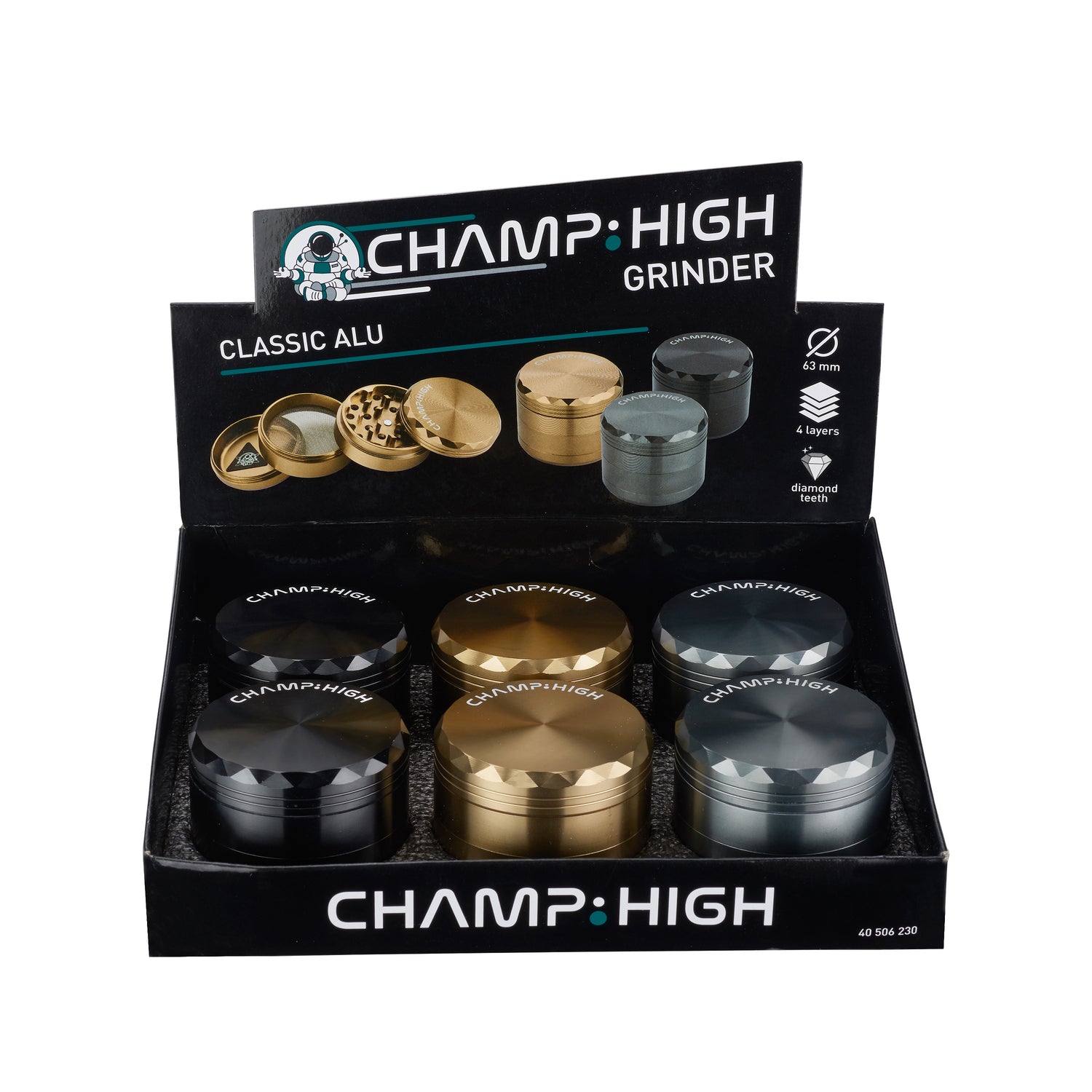 Champ High Aluminium-Grinder "Classic Edge" 4-tlg. Ø 63mm