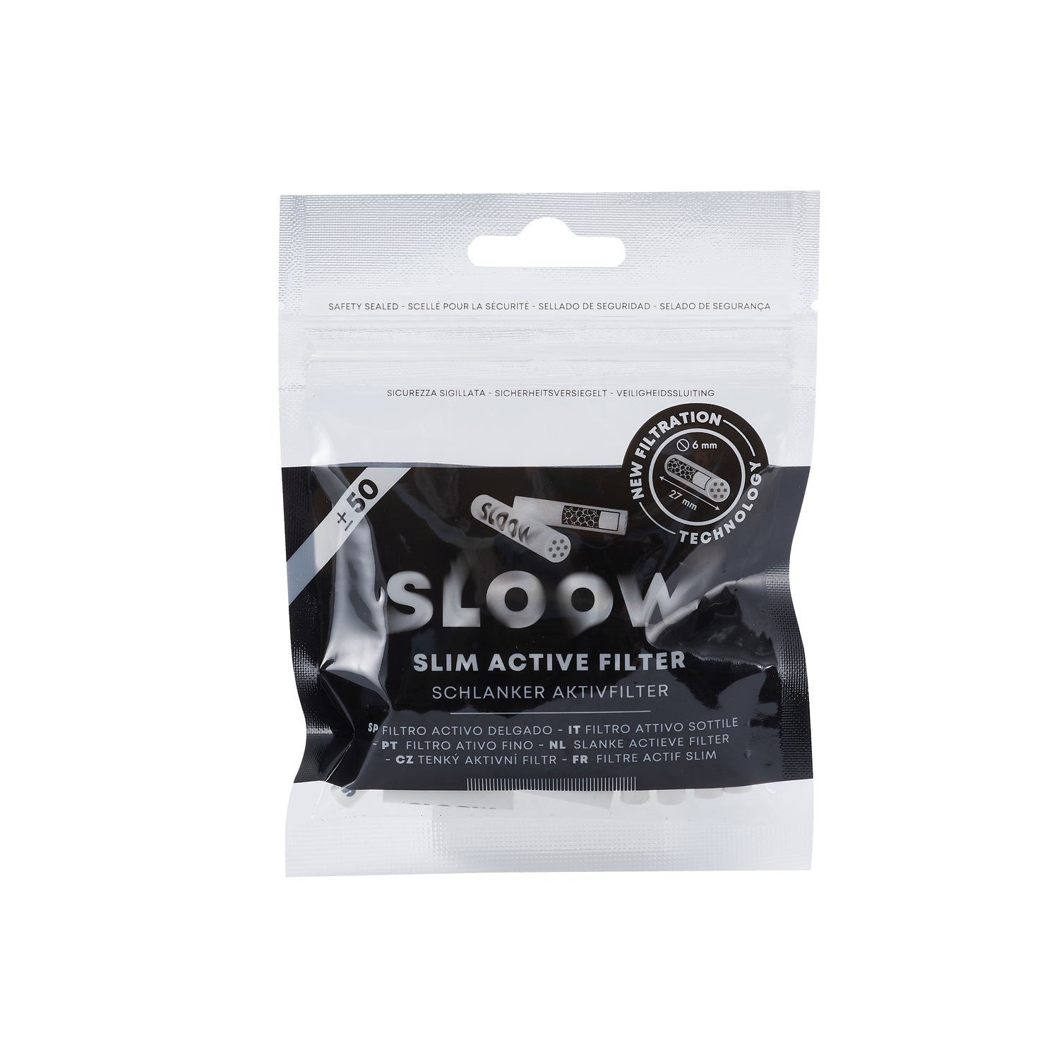 Sloow 50x Aktivkohlefilter Xtra Slim - Ø 6mm - dein-Onlineheadshop.de
