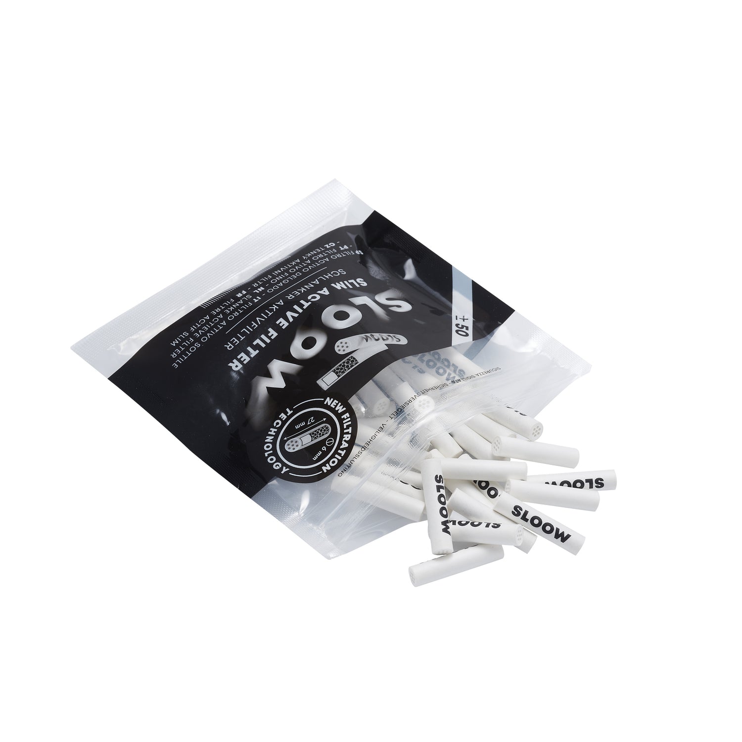 Sloow 50x Aktivkohlefilter Xtra Slim - Ø 6mm - dein-Onlineheadshop.de