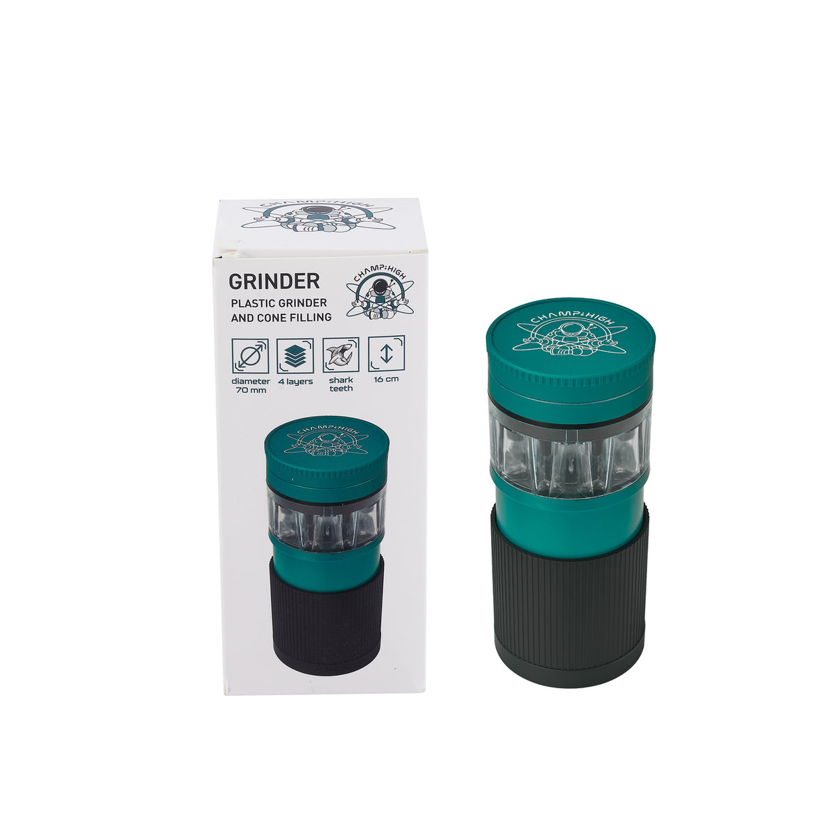 Champ High | Acrylgrinder & Cone Filler 4-tlg. Ø 70mm