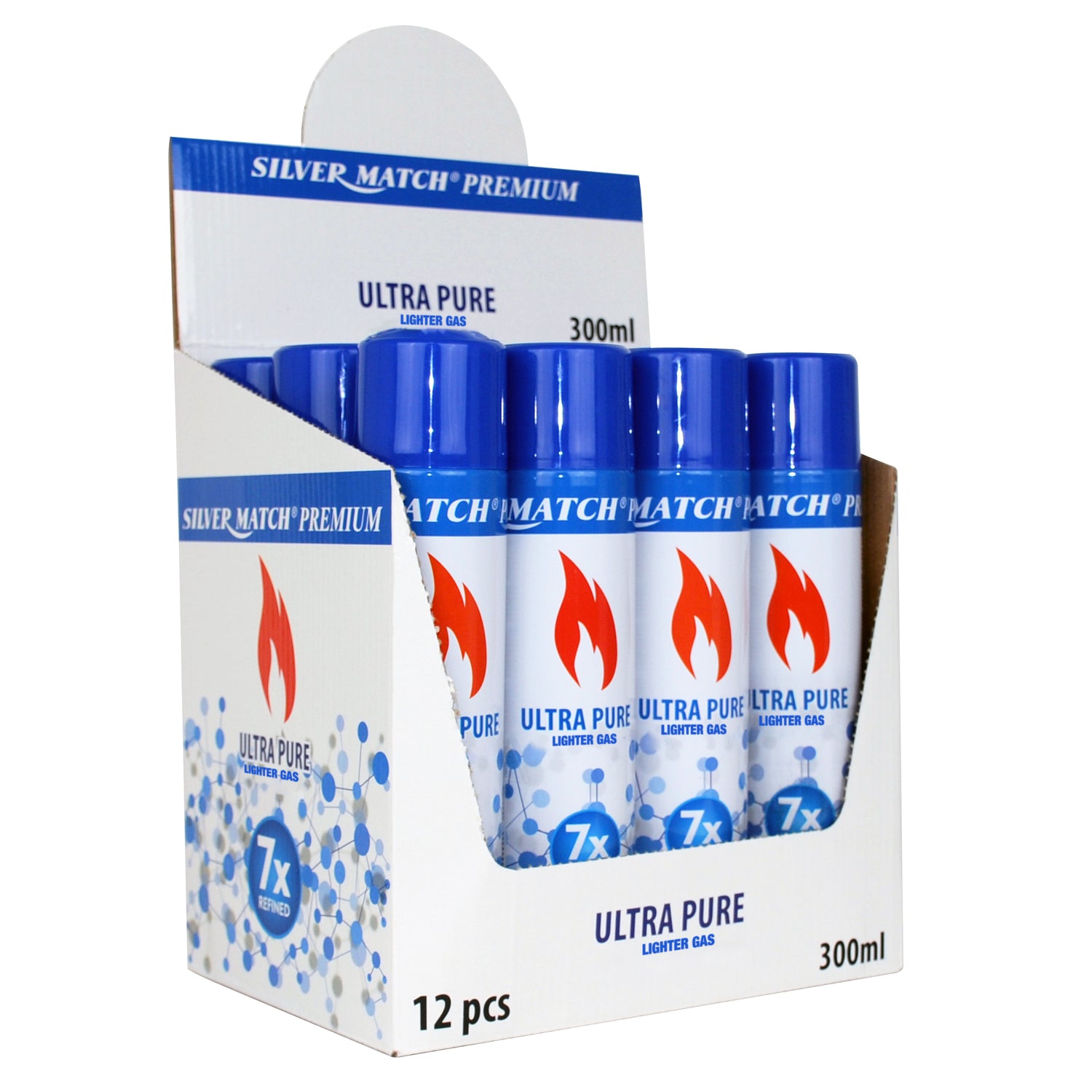 Silver Match Premium | 7x gereinigtes Feuerzeuggas / Extraktionsgas 300ml - dein-Onlineheadshop.de